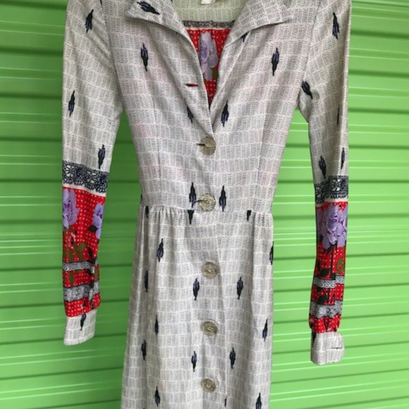 Vintage 70's Nancy B of California Multi Print Maxi *Authentic Halloween Costume - Picture 3 of 12